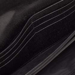 Pre Owned Yves Saint Laurent Black Leather Y Line Flap Continental Wallet