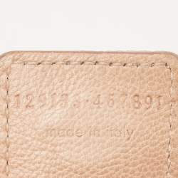 Pre Owned Yves Saint Laurent Light Beige Suede Small St. Tropez Double Horn Hobo