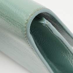 Pre Owned حقيبة كلتش سان لوران باريس بيل دي جور جلد لامع أخضر بقلاب