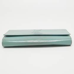 Pre Owned حقيبة كلتش سان لوران باريس بيل د ي جور جلد لامع أخضر بقلاب