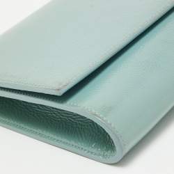 Pre Owned حقيبة كلتش سان لوران باريس بيل دي جور جلد لامع أخضر بقلاب