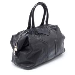 Pre Owned Yves Saint Laurent Black Leather and Patent Medium Easy Y Bag