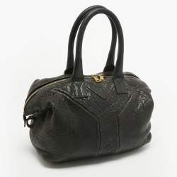 Pre Owned Yves Saint Laurent Black Leather Easy Y Boston Bag