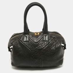 Pre Owned Yves Saint Laurent Black Leather Easy Y Boston Bag