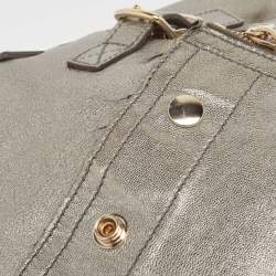 Pre Owned Yves Saint Laurent Metallic Leather Large Downtown Tote