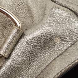 Pre Owned Yves Saint Laurent Metallic Leather Large Downtown Tote