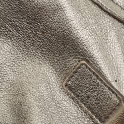 Pre Owned Yves Saint Laurent Metallic Leather Large Downtown Tote