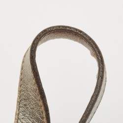 Pre Owned Yves Saint Laurent Metallic Leather Large Downtown Tote