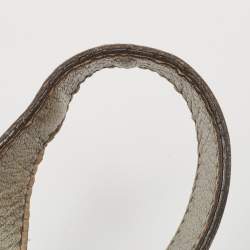 Pre Owned Yves Saint Laurent Metallic Leather Large Downtown Tote