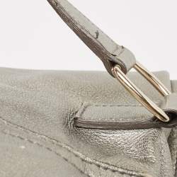 Pre Owned Yves Saint Laurent Metallic Leather Large Downtown Tote