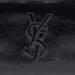 Pre Owned Yves Saint Laurent Black Patent Leather Belle De Jour Zip Around Wallet