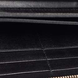 Pre Owned Yves Saint Laurent Black Patent Leather Belle De Jour Zip Around Wallet