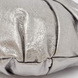 Yves Saint Laurent Metallic Leather Pleated Bow Hobo