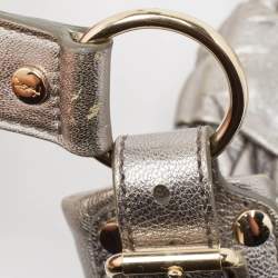 Yves Saint Laurent Metallic Leather Pleated Bow Hobo