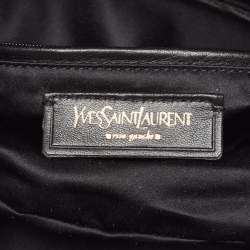 Yves Saint Laurent Metallic Leather Pleated Bow Hobo
