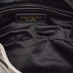 Yves Saint Laurent Metallic Leather Pleated Bow Hobo