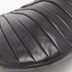 Pre Owned Yves Saint Laurent Black Leather Pleated Mombasa Hobo