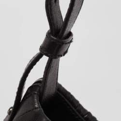 Pre Owned Yves Saint Laurent Black Leather Pleated Mombasa Hobo