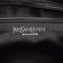 Pre Owned Yves Saint Laurent Black Leather Pleated Mombasa Hobo