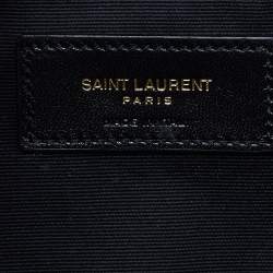 Pre Owned Saint Laurent Black Quilted Leather Envelope Pouch
