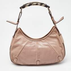 Pre Owned Yves Saint Laurent Pink Leather Mombasa Hobo
