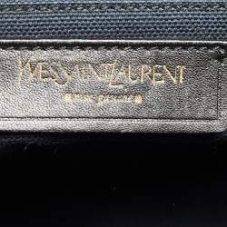 Pre Owned Yves Saint Laurent Black Croc Embossed Patent Leather Sac Palma Tote