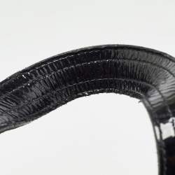 Pre Owned Yves Saint Laurent Black Croc Embossed Patent Leather Sac Palma Tote