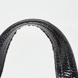 Pre Owned Yves Saint Laurent Black Croc Embossed Patent Leather Sac Palma Tote