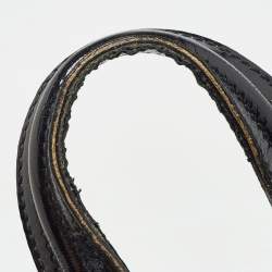 Pre Owned Yves Saint Laurent Black Croc Embossed Patent Leather Sac Palma Tote