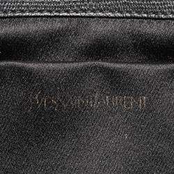 Pre Owned حقيبة كلتش إيف سان لوران تشيك جلد مجعد وردي ميتاليك كبيرة