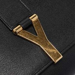 Pre Owned حقيبة كلتش إيف سان لوران تشيك جلد مجعد وردي ميتاليك كبيرة