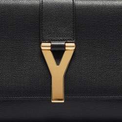 Pre Owned حقيبة كلتش إيف سان لوران تشيك جلد مجعد وردي ميتاليك كبيرة