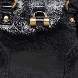 Yves Saint Laurent Black Patent Leather Large Muse Satchel