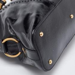 Yves Saint Laurent Black Patent Leather Large Muse Satchel