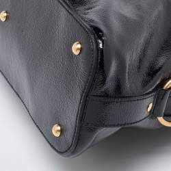 Yves Saint Laurent Black Patent Leather Large Muse Satchel