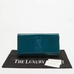مملوكة مسبقًا Yves Saint Laurent Teal Patent Leather Belle De Jour Flap Clutch
