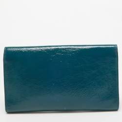مملوكة مسبقًا Yves Saint Laurent Teal Patent Leather Belle De Jour Flap Clutch