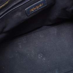 Pre Owned Yves Saint Laurent Navy Blue Leather Medium Cabas Chyc Tote
