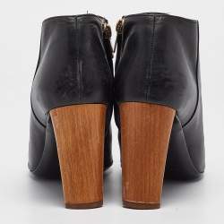 مملوكة مس بقًا Yves Saint Laurent Black Leather Zip Up Boots Size 41