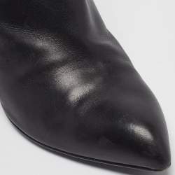 مملوكة مسبقًا Yves Saint Laurent Black Leather Zip Up Boots Size 41