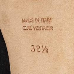 Pre Owned  Yves Saint Laurent Black Cut Out Suede Platform Pumps Size 38.5