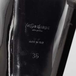 Pre Owned حذاء كعب عالي إيف سان لوران تريبوتو جلد لامع أسود مقاس 36