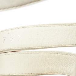 Yves Saint Laurent White Leather Strappy Platform Ankle Strap Sandals Size 37
