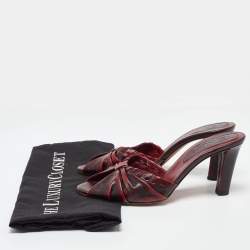 Pre Owned Yves Saint Laurent Burgundy Leather Slide Sandals 38