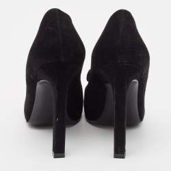 Yves Saint Laurent Black Suede Round Toe Pumps Size 37