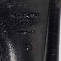 مملوكة مسبقًا Yves Saint Laurent Black Patent Leather Tribute Sandals Size 39