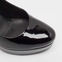 Yves Saint Laurent Black Patent Leather Platform Pumps Size 37.5