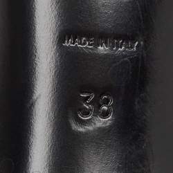 Pre Owned Saint Laurent Black Leather Slide Sandals Size 38