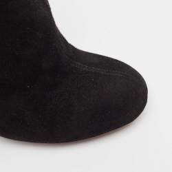 Yves Saint Laurent Black Suede Zip Up Ankle Length Boots Size 39