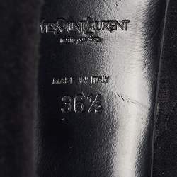 Pre Owned Yves Saint Laurent Black Ankle Length Boots Size 36.5